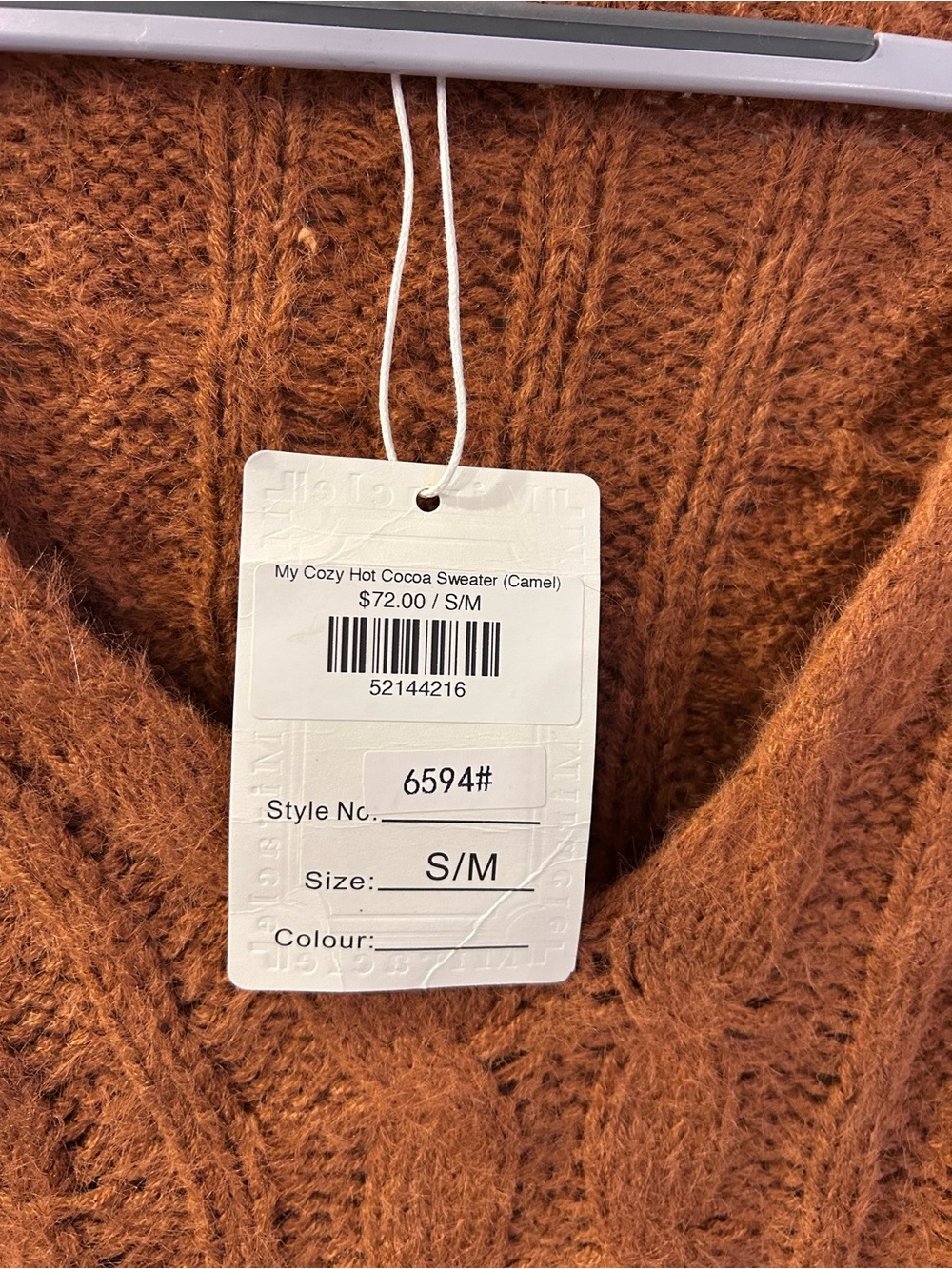NWT Miracle Camel Rust Copper Cable Knit V-Neck Sweater Layering Cozy Oversized - Picture 8 of 10